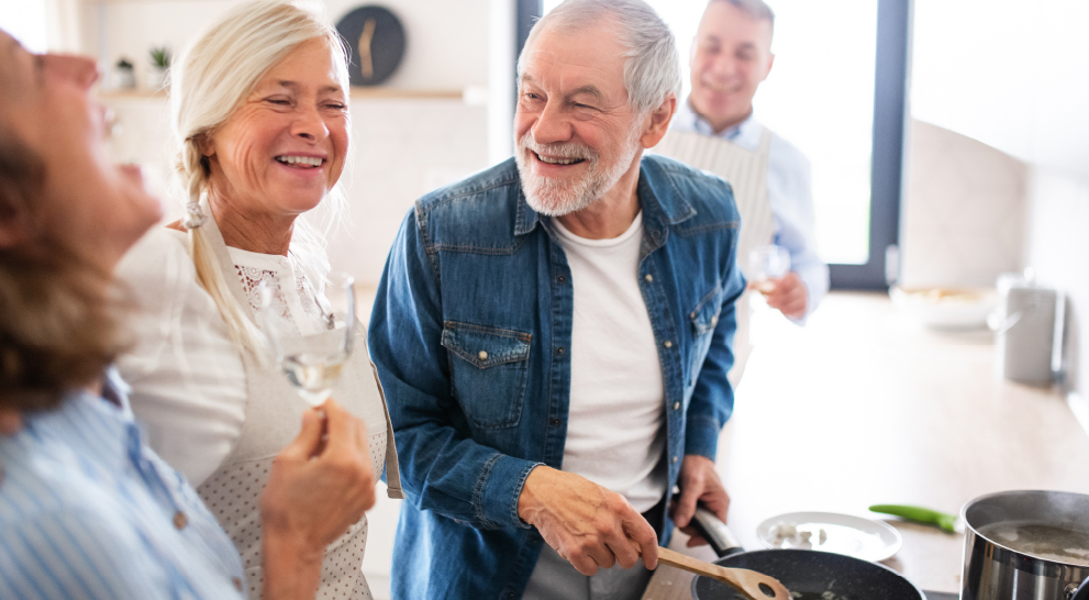 Older adults cooking together | Presbyterian Village Athens Older adults cooking together | Presbyterian Village Athens